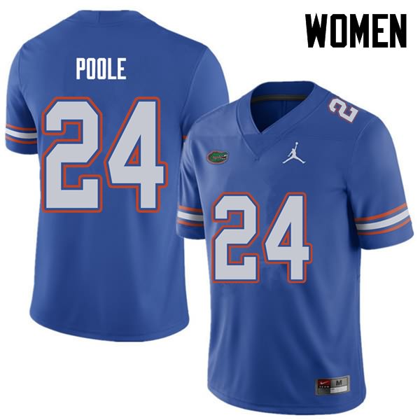 NCAA Florida Gators Brian Poole Women's #24 Jordan Brand Royal Stitched Authentic College Football Jersey JCW8264CR